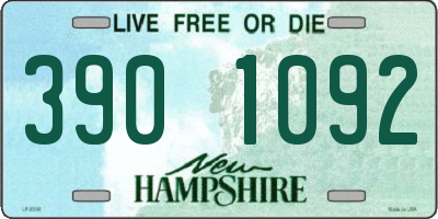 NH license plate 3901092