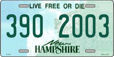 NH license plate 3902003