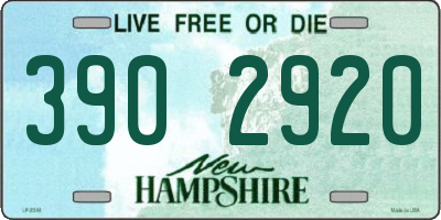 NH license plate 3902920