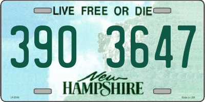 NH license plate 3903647