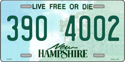 NH license plate 3904002