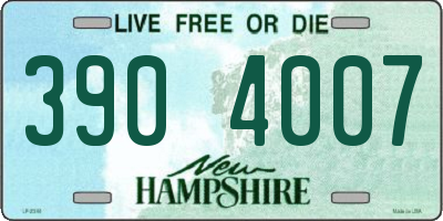 NH license plate 3904007