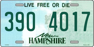 NH license plate 3904017
