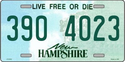 NH license plate 3904023