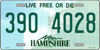 NH license plate 3904028