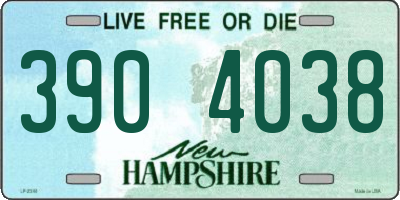 NH license plate 3904038