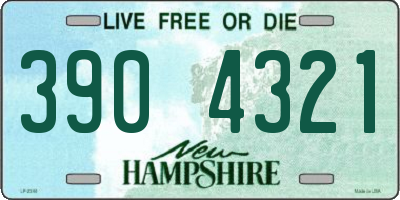 NH license plate 3904321