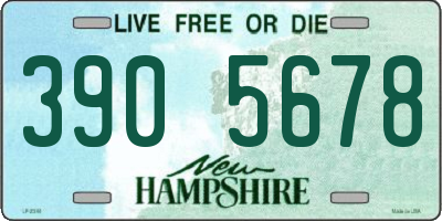 NH license plate 3905678