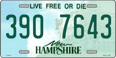 NH license plate 3907643
