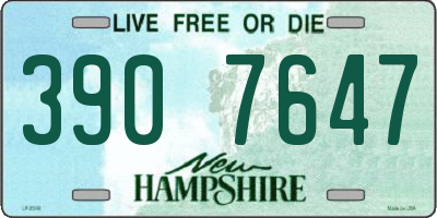 NH license plate 3907647