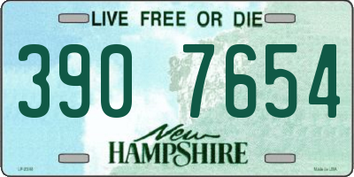 NH license plate 3907654