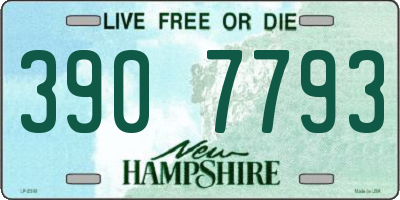 NH license plate 3907793