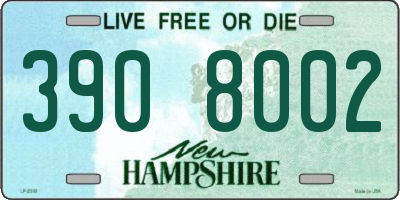 NH license plate 3908002