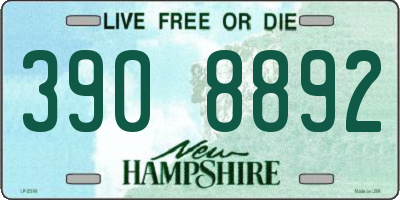 NH license plate 3908892