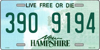 NH license plate 3909194