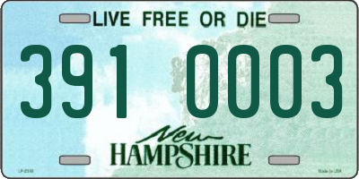NH license plate 3910003