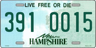 NH license plate 3910015