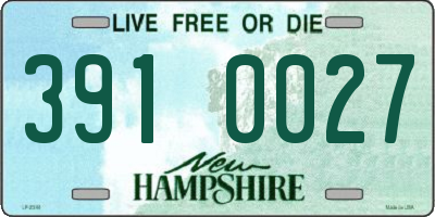 NH license plate 3910027