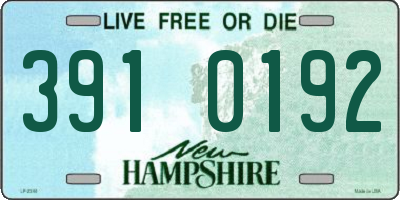 NH license plate 3910192