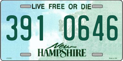 NH license plate 3910646
