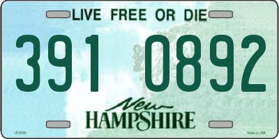 NH license plate 3910892