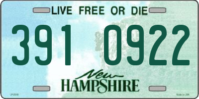 NH license plate 3910922