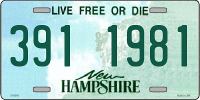 NH license plate 3911981