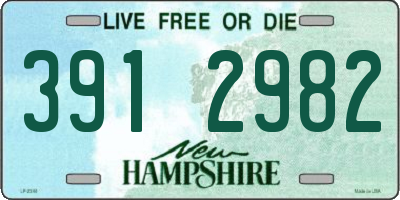NH license plate 3912982