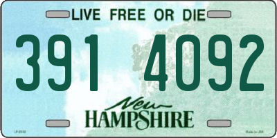 NH license plate 3914092