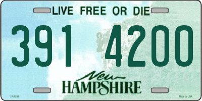 NH license plate 3914200