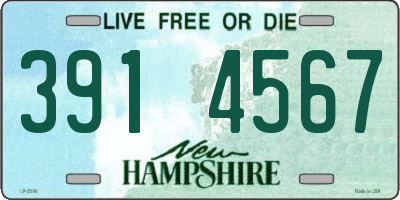 NH license plate 3914567