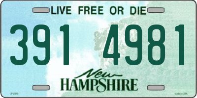 NH license plate 3914981