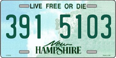 NH license plate 3915103