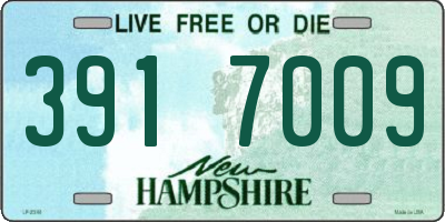 NH license plate 3917009