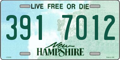NH license plate 3917012