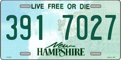 NH license plate 3917027