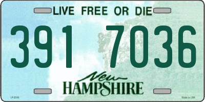 NH license plate 3917036