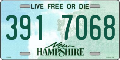 NH license plate 3917068