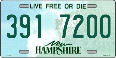 NH license plate 3917200
