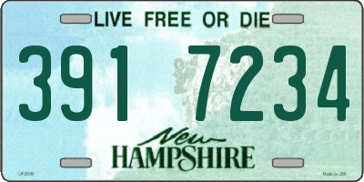 NH license plate 3917234