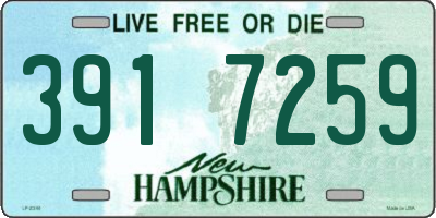 NH license plate 3917259