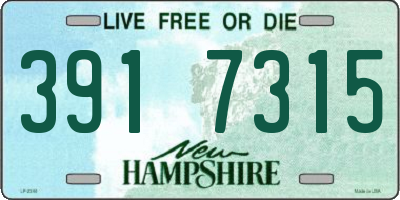 NH license plate 3917315