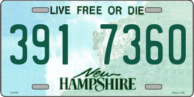 NH license plate 3917360