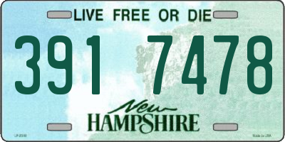 NH license plate 3917478