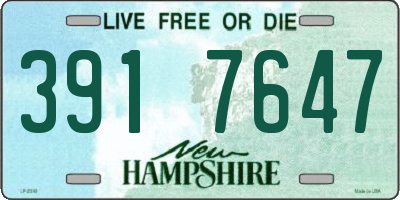 NH license plate 3917647