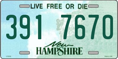 NH license plate 3917670
