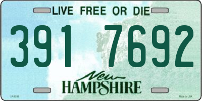 NH license plate 3917692