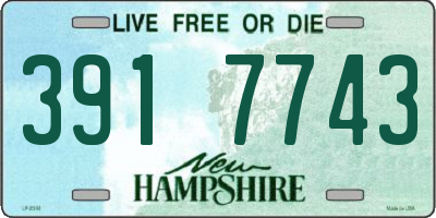 NH license plate 3917743