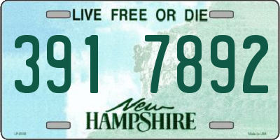 NH license plate 3917892