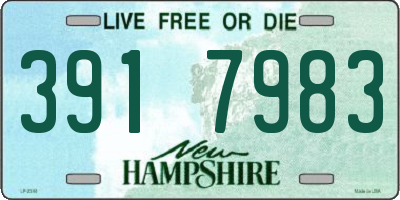 NH license plate 3917983